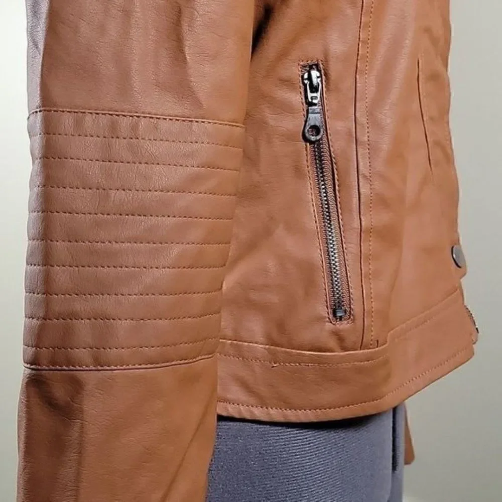 Maralyn & Me Juniors' Faux-Leather Moto Jacket Sz XS